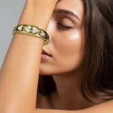 Charming White & Gold Mixed Hearts Bracelet